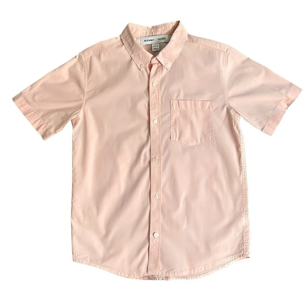 Boys Button Down Shirt Bundle 3 Pc Old Navy Goodfellow Short Sleeve Sz 14 16 M